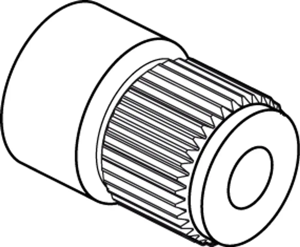 Griffadapter von Ideal Standard, konisch mit geriffeltem Rand und rundem Ende, für die Montage an Thermostaten vorgesehen.